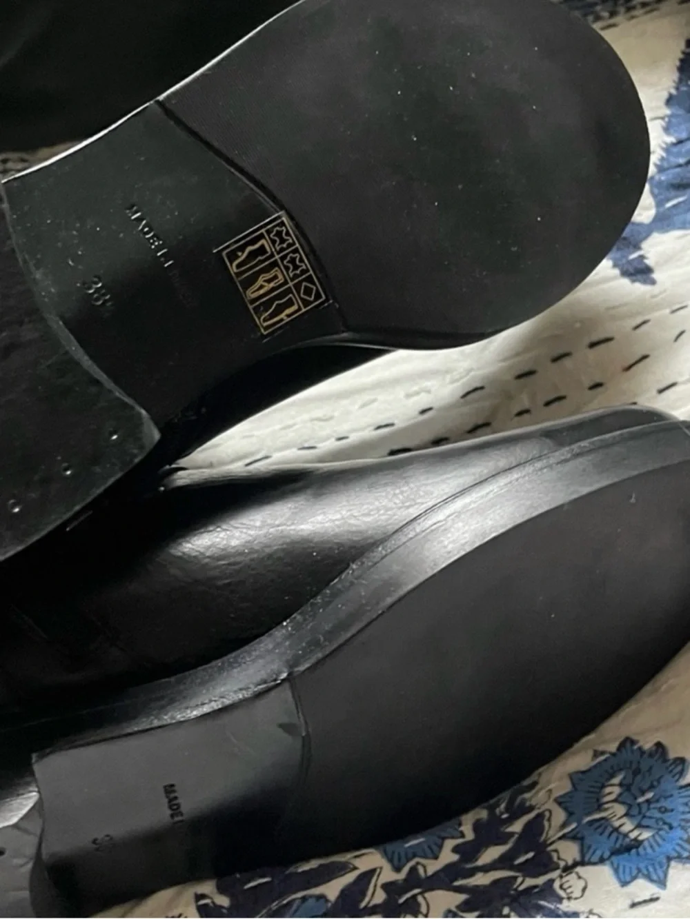 La CANADIENNE Black Studded Leather Buckle Ankle Boots - Picture 3 of 5